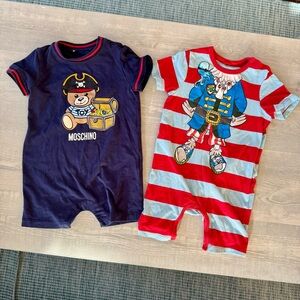 Set of 2 Designer baby onesie 9 months - Moschino+Stella McCartney sailor theme